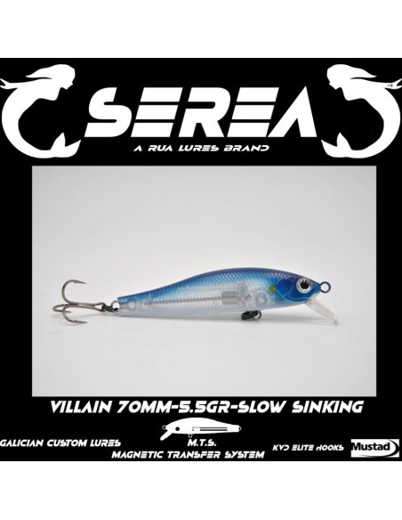 SEREA VILLAIN 70MM-5 5GR AZUL Y TRANSPARENTE