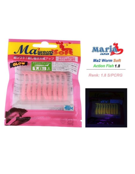 MA 2 WORM SOFT 1 8MM 9 PIEZAS ROSA